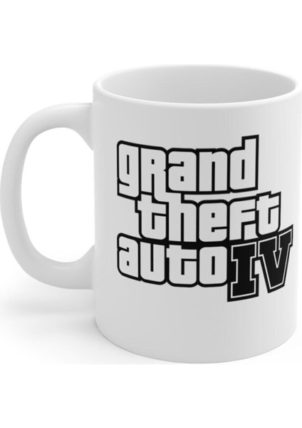 Gta 4 Temalı Baskılı Sıradışı Kupa Bardak, Beyaz Renk, Şık ve Kullanışlı Tasarım