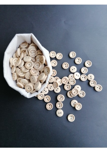Ham Ahşap Handmade Düğme (15 Adet)