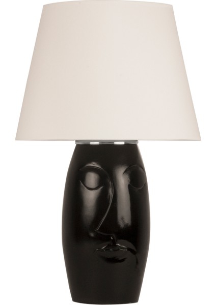 El Yapımı Seramik Gövdeli Siyah Barcelona Abajur