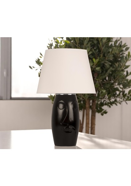 El Yapımı Seramik Gövdeli Siyah Barcelona Abajur fiyatları