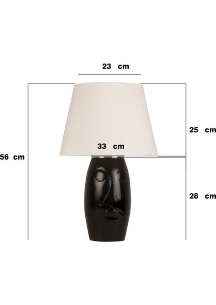 El Yapımı Seramik Gövdeli Siyah Barcelona Abajur fırsatları