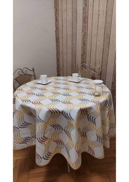 Yuvarlak, Su Geçirmez ve Leke Tutmaz Bej Masa Örtüsü, Şık ve Pratik Kullanım Sağlar fiyatları