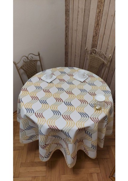 Yuvarlak, Su Geçirmez ve Leke Tutmaz Bej Masa Örtüsü, Şık ve Pratik Kullanım Sağlar modelleri