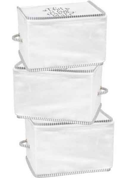 3’lü Ipli Kazak Hurcu Set, Yatak Baza Kanepe Altı Kıyafet Çamaşır Eşarp Düzenleyici (30X20CM) 3 Adet modelleri