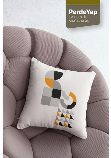 Minimal Geometrik Nesneler Desenli 4lü Dijital Baskılı Kırlent Yastık Kılıfı Açık Pudra 43X43 cm 035 fırsatları
