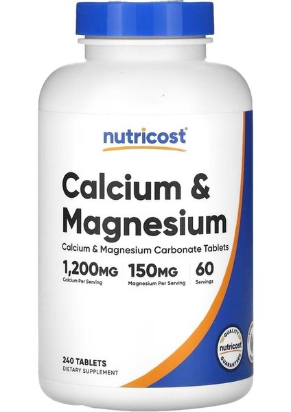 Kalsiyum (1200MG) ve Magnezyum (150 Mg) 240 Tablet