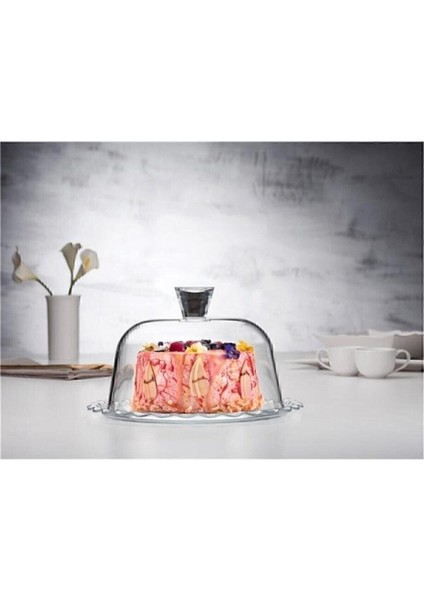 Beyaz Cam Kapaklı Kek Fanusu, Sunum Tabağı, Şık Tasarım, Dayanıklı ve Pratik Kullanım fiyatları