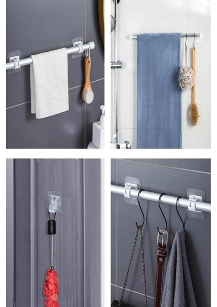 2 Adet Yaylı Boru Tutucu ve Kablo Düzenleyici Halka Kendinden Yapışkanlı Askı Tutucu Yaylı Kanca