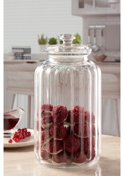 Şeffaf Cam Kavanoz, 2500 Cc, Şık ve Dayanıklı Saklama Çözümü