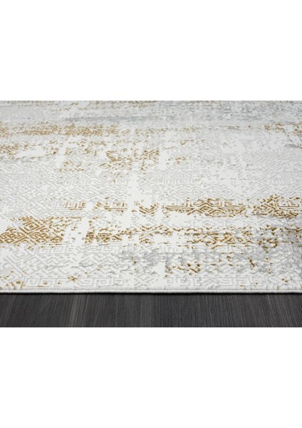 Zenith ZN011A Gri Halı Gold Detaylı Modern Yumuşak Kadife Ince Antialerjik Salon Koridor Halısı indirimleri