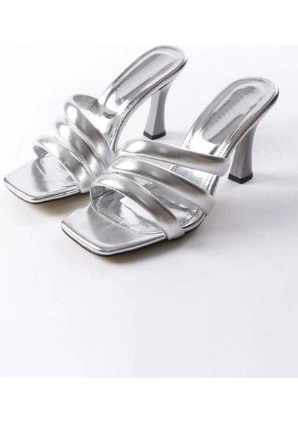 Kadın Enza Gümüş 9 cm Kadeh Topuklu Terlik modelleri