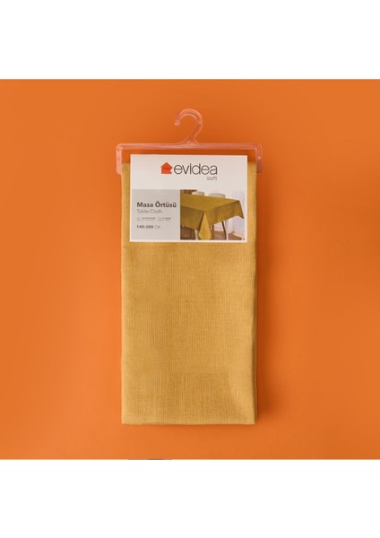 Hardal Renk Keten Masa Örtüsü 140X200 Cm, Şık ve Dayanıklı Tasarım fırsatları