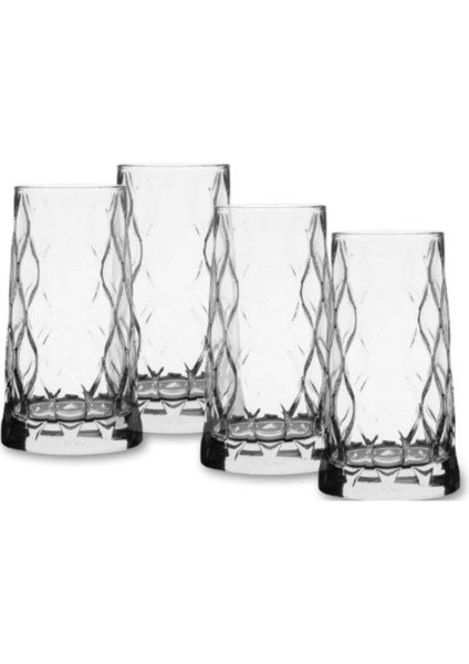 Beyaz Leafy 450CC 4'lü Içecek Bardak Seti, Şık ve Kullanışlı Tasarım