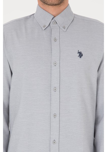 Erkek Gri Gömlek Desenli 50316639-VR024