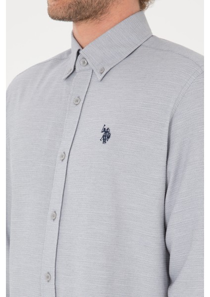 Erkek Gri Gömlek Desenli 50316639-VR024