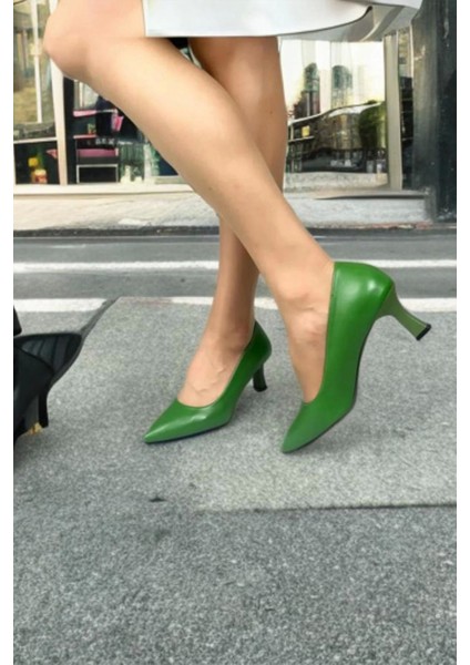 Kadın Sity Yeşil 6 cm Ince Topuklu Stiletto modelleri