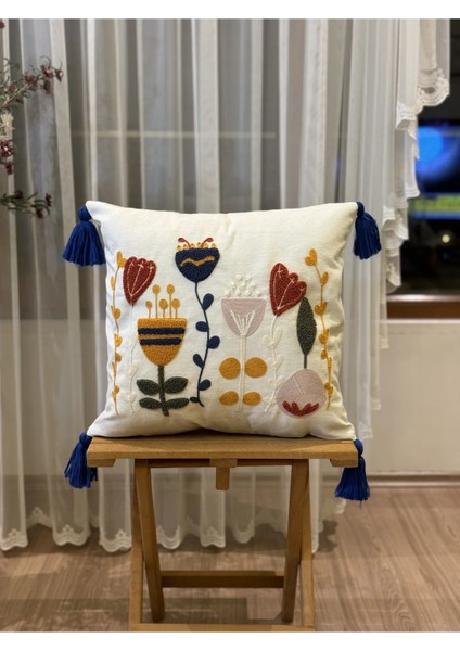 2'li Punch Işlemeli Nakışlı Dekoratif Kırlent Kılıfı modelleri