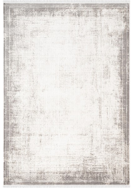 Etro ET012G Krem Modern Çerçeveli Desen Parlak Ağır Yüksek Sıklıkta Salon Halısı Ipek Serisi