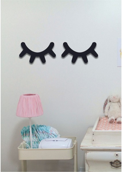 Siyah Ahşap Kirpik 2'li Set Çocuk Odası Dekoratif Süs fiyatları