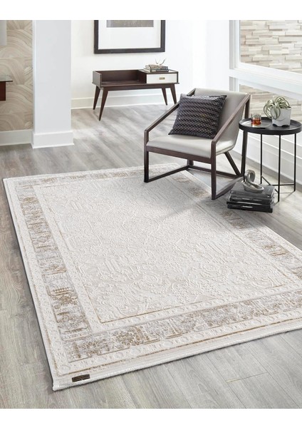 Truva TV034S Krem Halı Vizon Bej Detaylı Modern Klasik Akrilik Yumuşak Salon Oturma Odası Halısı fiyatları