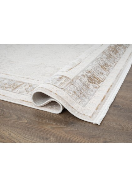 Truva TV034S Krem Halı Vizon Bej Detaylı Modern Klasik Akrilik Yumuşak Salon Oturma Odası Halısı modelleri