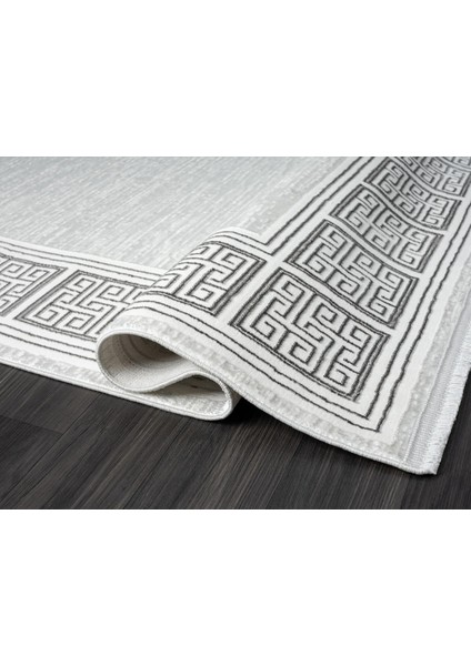 Zenith ZN001A Gri Halı Antrasit Kenar Çerçeveli Modern Parlak Yumuşak Kadife Ince Antialerjik Salon fırsatları