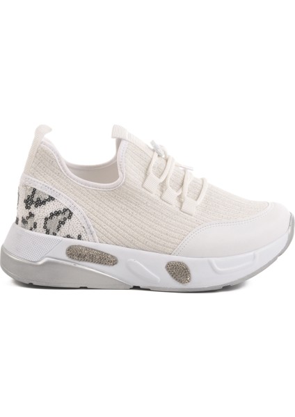 Beyaz Anorak Bağcıklı Kadın Sneaker 702417 Z