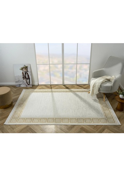 Zenith ZN002A Gri Halı Gold Kenar Çerçeveli Modern Parlak Yumuşak Kadife Ince Antialerjik Salon fiyatları