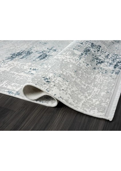 Zenith ZN008A Gri Halı Lacivert Detaylı Modern Yumuşak Kadife Ince Antialerjik Salon Koridor Halısı fırsatları