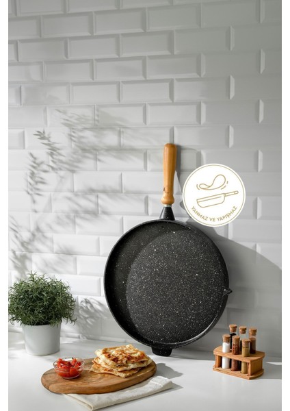 36 cm Alüminyum Döküm Gözleme Tava, Dayanıklı ve Şık Tasarım