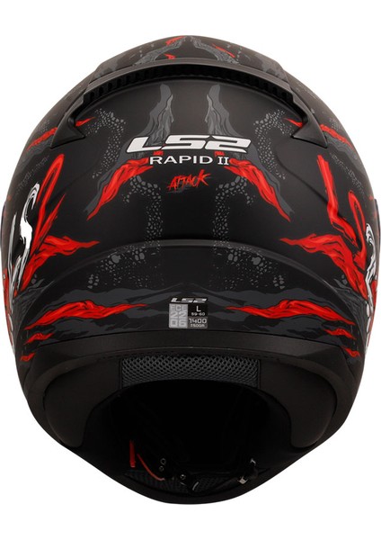 Rapid 2 Kaiju Mat Siyah Kırmızı Beyaz Kapalı Kask modelleri