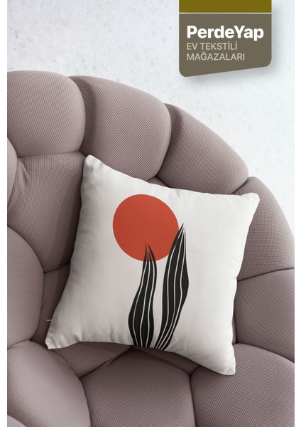 Hayali Gerçeküstü Çiçekler Desenli 4lü Dijital Baskılı Kırlent Kılıfı 43 x 43 cm Kiremit-Krem 054 fiyatları