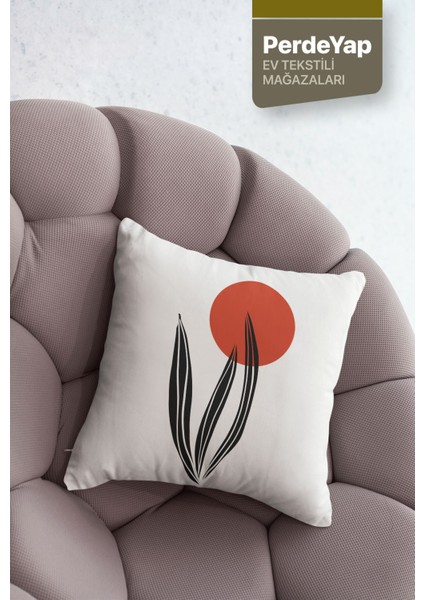 Hayali Gerçeküstü Çiçekler Desenli 4lü Dijital Baskılı Kırlent Kılıfı 43 x 43 cm Kiremit-Krem 054 fırsatları