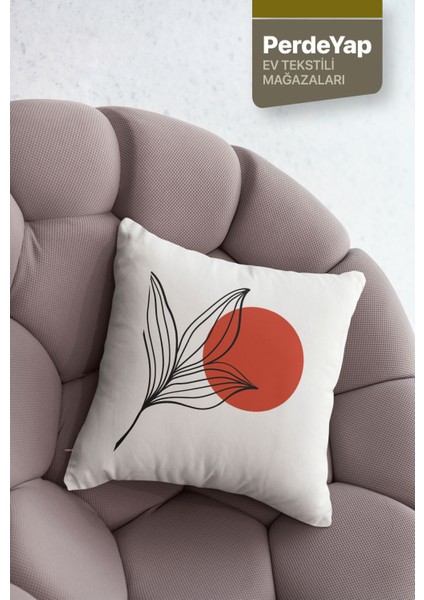 Hayali Gerçeküstü Çiçekler Desenli 4lü Dijital Baskılı Kırlent Kılıfı 43 x 43 cm Kiremit-Krem 054 indirimleri