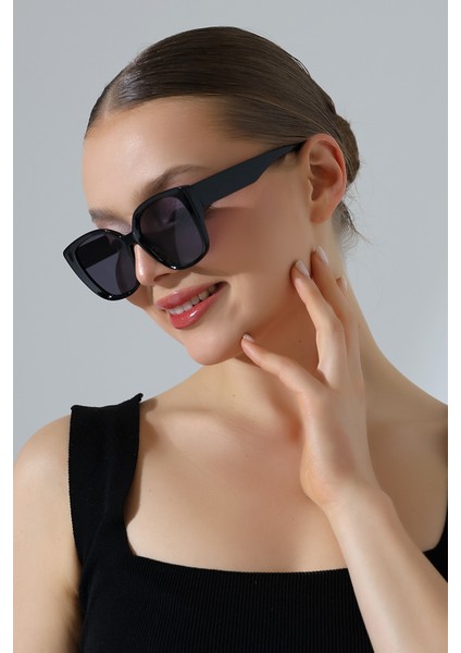 Kadın Kare Siyah UV400 Güneş Gözlüğü 23021 C2 fiyatları