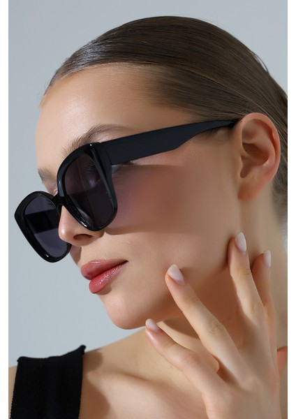 Kadın Kare Siyah UV400 Güneş Gözlüğü 23021 C2 fırsatları