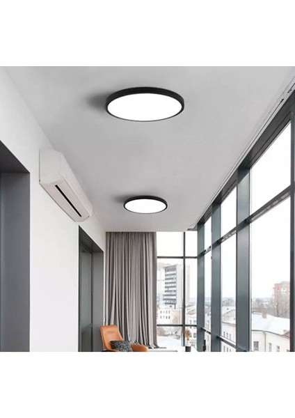 Şık Siyah LED Panel Avize, Tavana Sıfır, 6500K Buz Beyazı Işık fiyatları