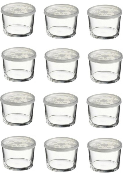 12'li Renkli Kapaklı Cam Saklama Kabı Seti, Kahvaltılık ve Saklama Için Uygun