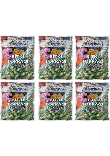 Sinek Böcek Haşere Yapmayan Toprak 6 Paket 5 Litrelik Toprak Toplam 30 Lt. Premium Çiçek Toprağı