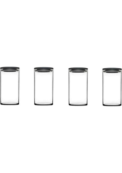 Vakumlu Cam Kavanoz Seti, 4'lü, Gri ve Beyaz Renkli, Pratik Saklama Çözümü