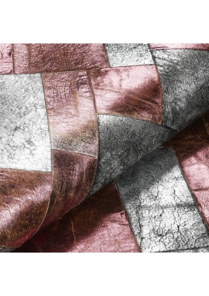 Gümüş Dana Derisi Patchwork Halı, El Dokuma Kaymaz Tabanlı Halı, Lüks Dekorasyon Halısı fiyatları