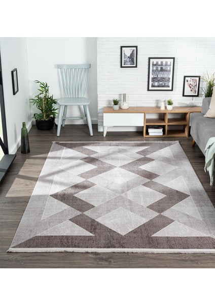 Trend 4102 Gri Akrilik Pamuk Yumuşak Modern Mutfak Yatak Odası Salon Oturma Halısı modelleri