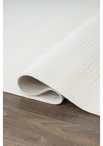 Merit MR009A Krem Halı Geometrik Detaylı Ince Yumuşak Akrilik Modern Salon Oturma Odası Halısı modelleri