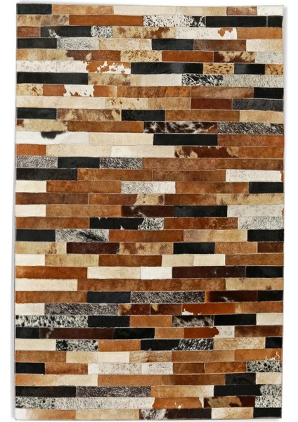 Kahverengi Dana Derisi Patchwork Halı, El Dokuma Dekoratif Salon Halısı, Kaymaz Tabanlı Halı fırsatları