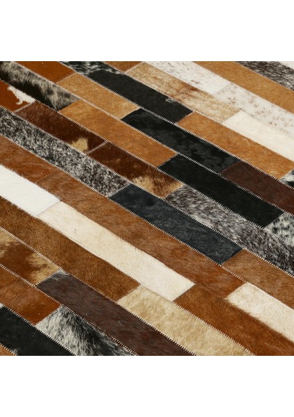 Kahverengi Dana Derisi Patchwork Halı, El Dokuma Dekoratif Salon Halısı, Kaymaz Tabanlı Halı indirimleri