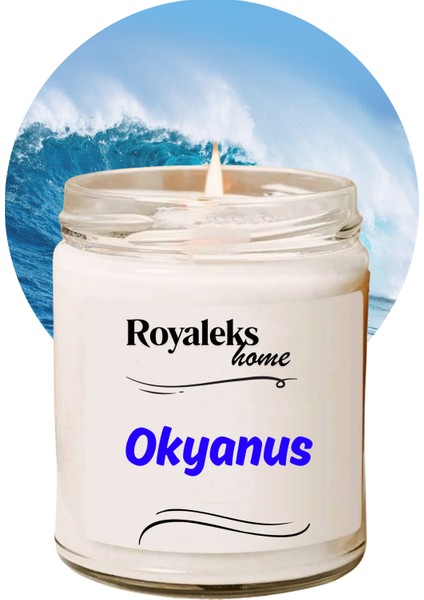 Doğal Özel Seri Kokulu Dekoratif Kavanoz Mum 210 cc - Okyanus Esansı - Ryl