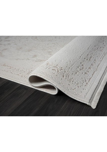 Truva TV011A Bej Vizon Detaylı Göbekli Kalın Akrilik Tozuaz Modern Salon Halısı Yatak Odası Koridor fırsatları