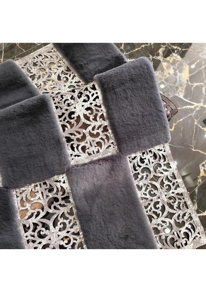 Gümüş Doğal Dana Derisi Patchwork Halı – El Yapımı Hakiki Deri Lüks Dekoratif Giriş Halısı fiyatları