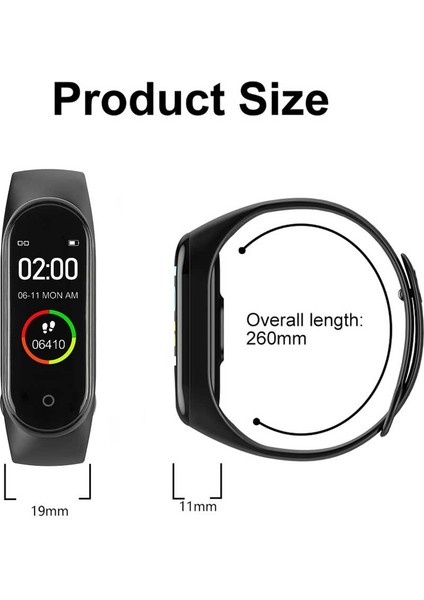 M4 Akıllı Saat Bileklik Kalp Hızı Kan Basıncı Nabız Pedometre Smart Watchh modelleri
