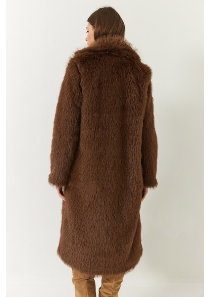 Kadın Uzun Kürklü Astarlı Mont fırsatları
